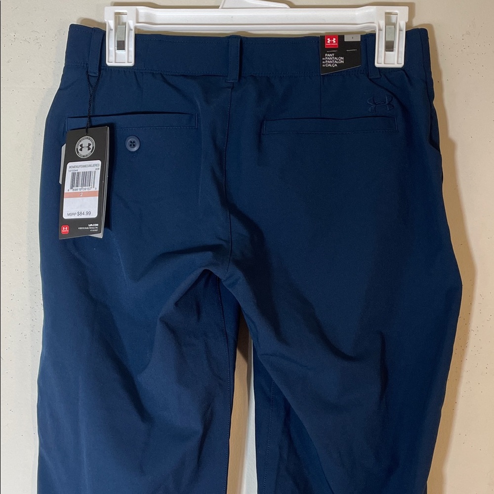 Under Armour Women's Straight Leg Pants - Navy Blue - Picture 8 of 9